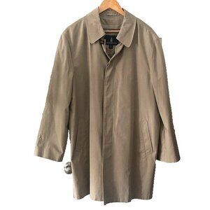 London Fog Trench Coat Men's Medium Vintage Removable Lining Classic Beige